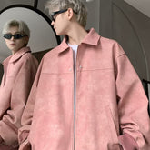 Мужская кожаная повседневная куртка в американском стиле с лацканами в стиле ретро